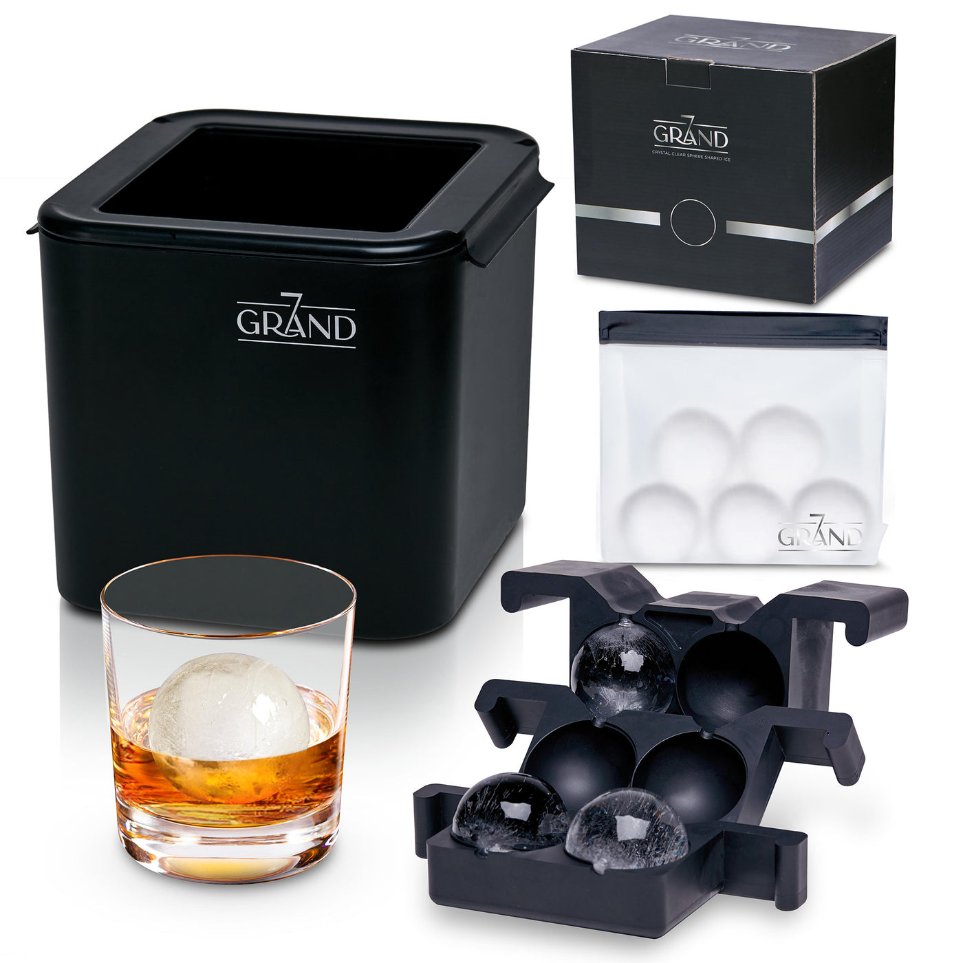 Ice Cube Molds, Square Cubes & Sphere Ball Molds, Ideal For